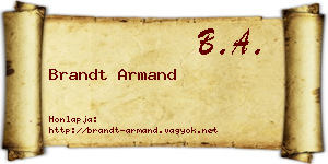 Brandt Armand névjegykártya