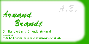 armand brandt business card